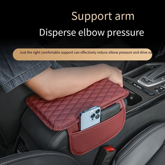 Car Armrest Pad With Side Storage Bag